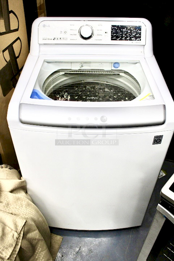 BEAUTIFUL!! NEW/NEVER USED! LG - 5.0 Cu. Ft. High-Efficiency Smart Wi-Fi Enabled Top Load Washer with TurboWash3D™ Technology. (White) Matching Electric Dryer: Model DLEX7300WE - Image 2 of 6