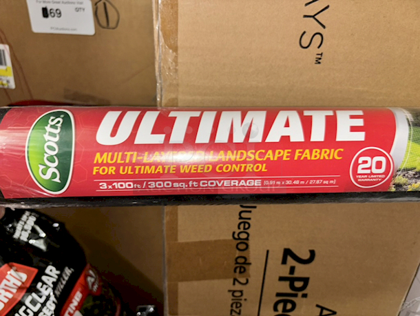 Scotts Ultimate 3' x 100' Weed Barrier Fabric, Polypropylene, Black, 3 feet Wide and 100 feet Long. 17x Your Bid - Image 4 of 5