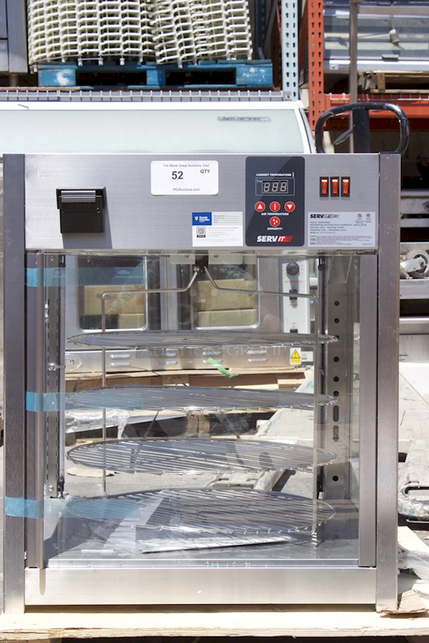BRAND NEW SCRATCH & DENT! ServIt PDW18D1 18" Full-Service Pizza Warmer with 4-Shelf Rotating Rack. Broken Glass.
 - Image 8 of 8