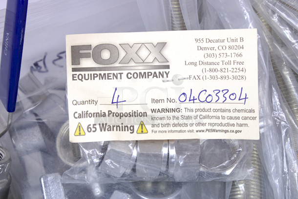 NEW-NEVER USED Box Of Kegerator & Brewery Hardware: (6) Foxx Equipment Co 12BO3116 ABECO 5/8" BSP Beer Thread” ¼” x 8-1/2” Chrome Plated Brass Shanks, (4) Hex “Beer” Nuts - 29/32"-14 Beer Thread, (4) Taps, (10) Tap Brushes, (3) Krome Dispense C184 Standard Faucet Plastic Knob W/ Brass Insert, GreenLeaf CBSHM5160BG1 5/16” Nylon  Hose Barb x 5/16 Hose Barb - Image 4 of 10