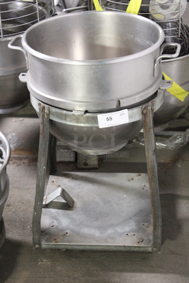 Hobart VMLH-60 Stainless Steel Bowl, 60qt and 60qt Raised Bowl Truck. 2x Your Bid 