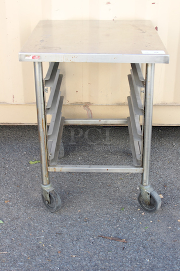 APW 65-2630 Worktop With (4) Bun Pan Racks On Commercial Casters 30x26x34 - Image 3 of 4