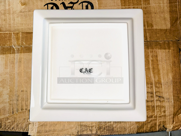 AWESOME! CAC China Porcelain PNS-7 Princesquare 7" Bright White Square Porcelain Plates. 7"x7"x7/8". 25x Your Bid - Image 2 of 3