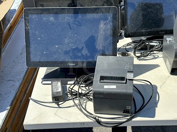 Toast POS System & Epson M267E Printer. Crack in the bottom right of screen. - Image 1 of 3