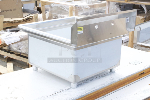 BRAND NEW SCRATCH & DENT! Regency 16-Gauge Stainless Steel One Compartment Floor Mop Sink - 24" x 24" x 12" Bowl - Image 4 of 5