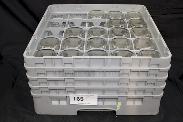 DEAL! 20 Compartment Glass Rack With (4) Extenders and (21) Mil Jugs/Water Serving Bottles.  - Image 1 of 5