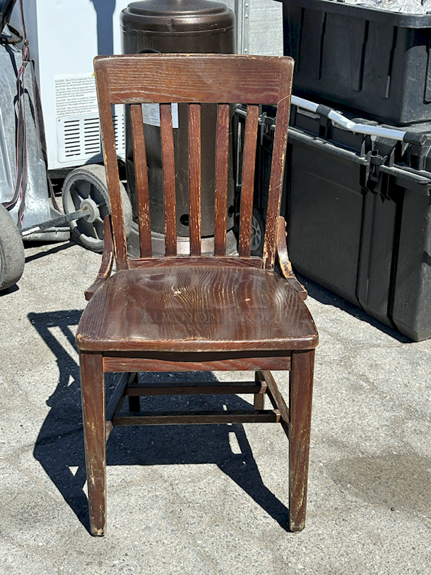 SOLID WOOD! Dining Chairs - Vertical Slat School House Style. 8x Your Bid - Image 2 of 7