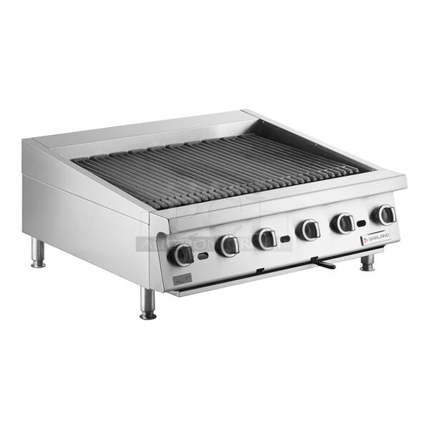 BRAND NEW SCRATCH AND DENT! 2023 Garland GTBG36-AR36 Stainless Steel Commercial Countertop Natural Gas Powered Charbroiler. 