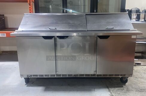 Beverage-Air SPE72-30M Elite Series 72" 3 Door Mega Top Dual Sided Refrigerated Sandwich Prep Table

