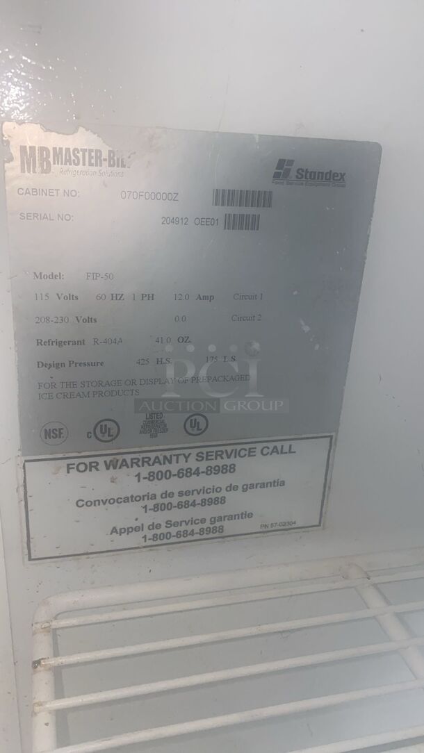 Master-Bilt FIP-50 Ice Cream And Novelty Display Merchandiser
 - Image 6 of 6