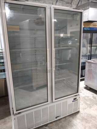 MASTER-BILT BMG-48 2 DOOR UPRIGHT GLASS REACH IN REFRIGERATOR 115V
