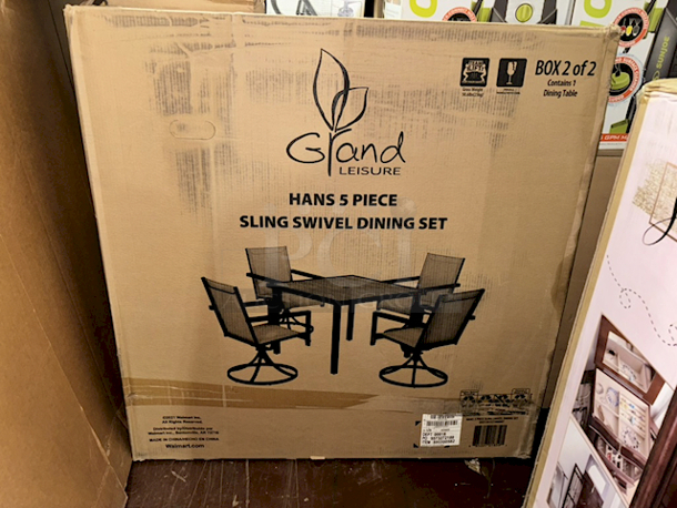 BOX 2 of 2 - Better Homes & Gardens HANS 5 Piece Sling Swivel Dining Set - Dining Table Only	 - Image 2 of 4