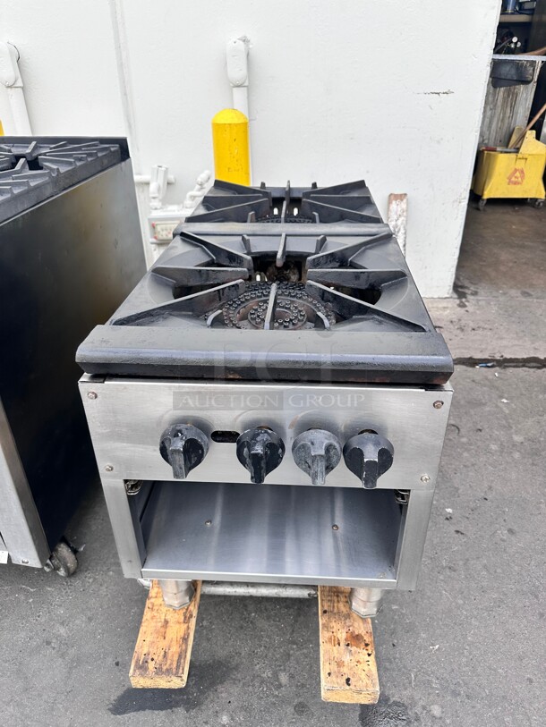 American Range  18 inch Heavy Duty 3-Ring Double Burner Stock Pot Stove Gas Working - Image 2 of 7