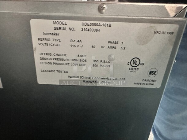 Late Model Manitowoc Ice UDE0080A 19 inch W Full Cube NEO Undercounter Ice Machine - 102 lbs/day, Air Cooled Working - Image 4 of 6