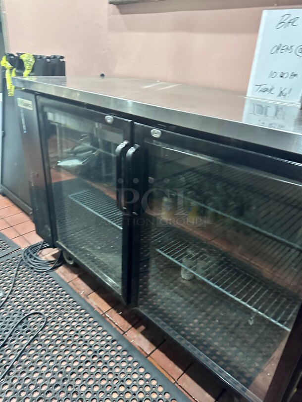 Supera BBC-24-60G 61 inch Bar Refrigerator - 2 Swinging Glass Doors, Black, 115v Working - Image 2 of 7