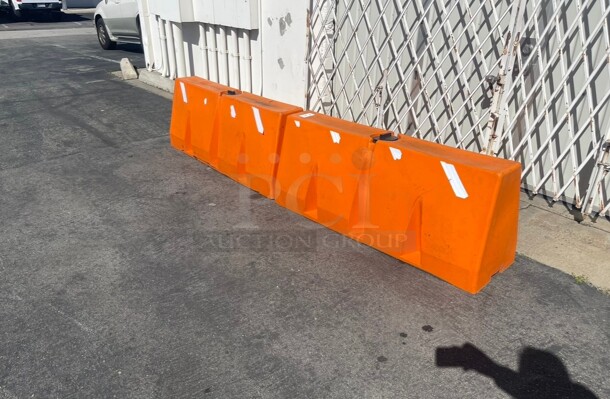 Uline Commercial Traffic Barrier - 60 x 16 x 24 Inch NSF Orange Color Great For Parking Control - Image 2 of 6
