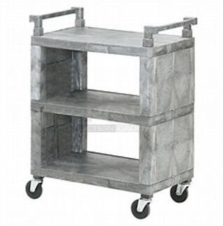 One NEW Vollrath 3 Shelf Closed In Utility Cart On Casters. Assembly Required. Model# 97111. 30.5X18.5X39.. $459.99.