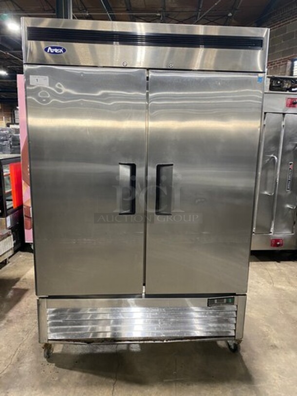 LATE MODEL! 2018 Atosa Commercial 2 Door Reach In Cooler! All Stainless Steel! On Casters! Model: MBF8507GR SN: MBF8507GRAUS100318092000C40003 115V 60HZ 1 Phase