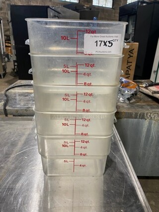 Cambro 12Qt Clear Poly Food Containers! 5x Your Bid!