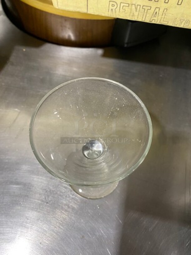 ALL ONE MONEY! Clear Glass Stemmed Martini Glasses! Includes Poly Cup Crate! - Image 4 of 5