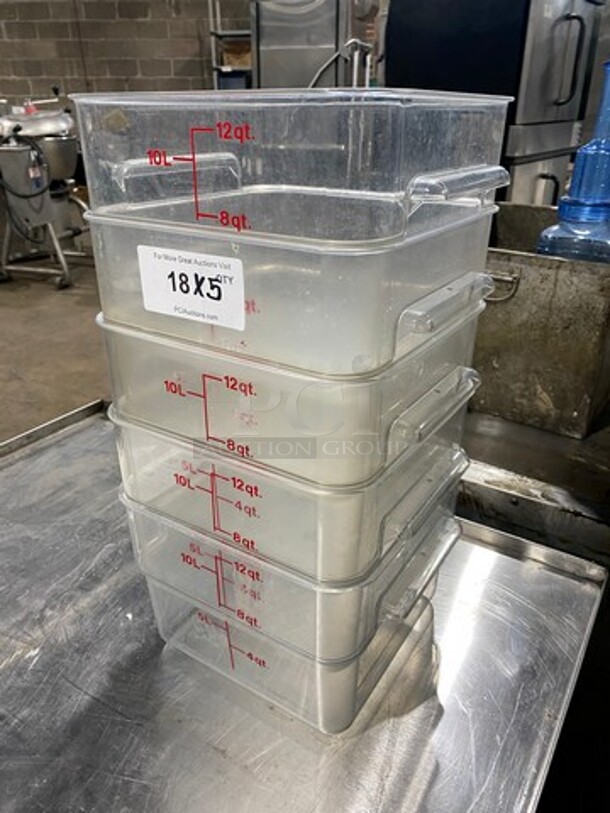 Cambro 12Qt Clear Poly Food Containers! 5x Your Bid! - Image 2 of 7