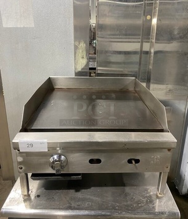 Jade Range Commercial Countertop Natural Gas Powered Flat Top Griddle! With Back And Side Splashes! All Stainless Steel! On Small Legs! - Image 1 of 7