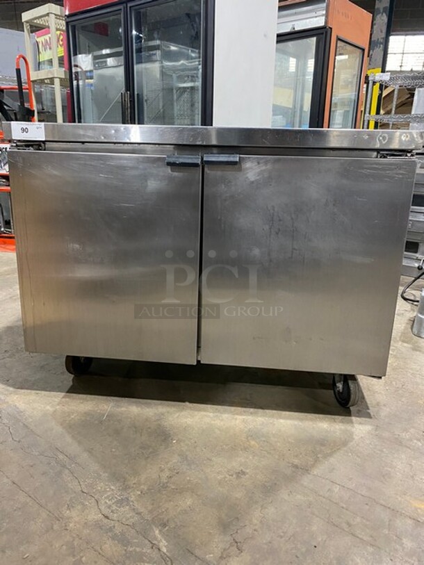 Continental Commercial 2 Door Lowboy/Worktop Freezer! All Stainless Steel! Model: SWF48 SN: A98I6902 115V 60HZ 1 Phase