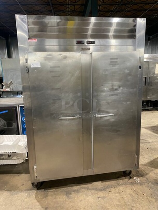 WOW! Traulsen 2 Door Half Cooler Half Freezer Combo Unit! With Racks! All Stainless Steel! On Casters! Model: ADT232WUT-FHS SN: T184723D12 115V 60HZ 1 Phase