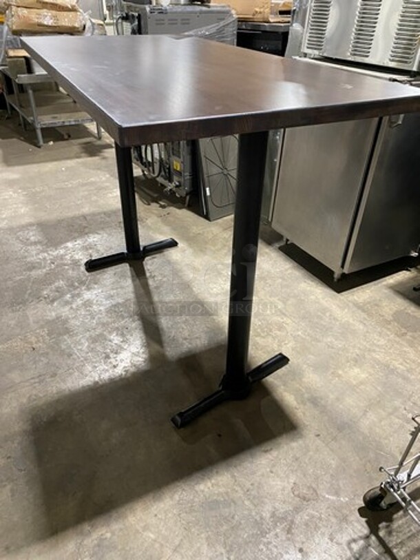 Brand New! Red Oak 30 By 60 Rectangular 1.5 Inch Thick BUTCHER BLOCK Style BAR HEIGHT Dining Table! On Double Legs!  - Image 3 of 9