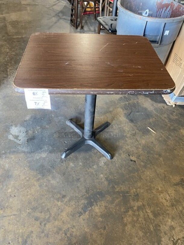 Wooden Top Table! With Black Metal Base! 2x Your Bid!