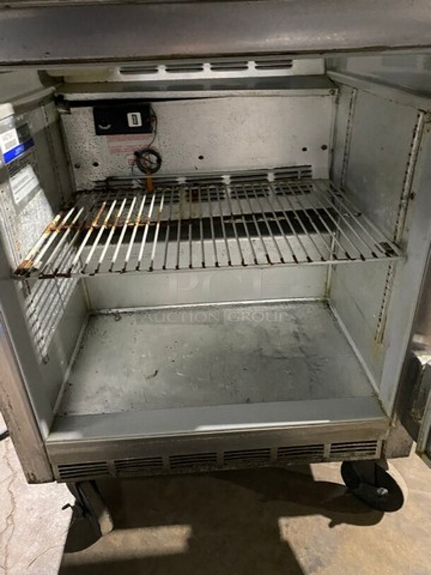 Beverage Air Refrigerated Sandwich Prep Table! With Single Door Storage Space Underneath! All Stainless Steel! Model SUR2712M Serial 4407841! 115V 1 Phase! On Casters! - Image 7 of 9