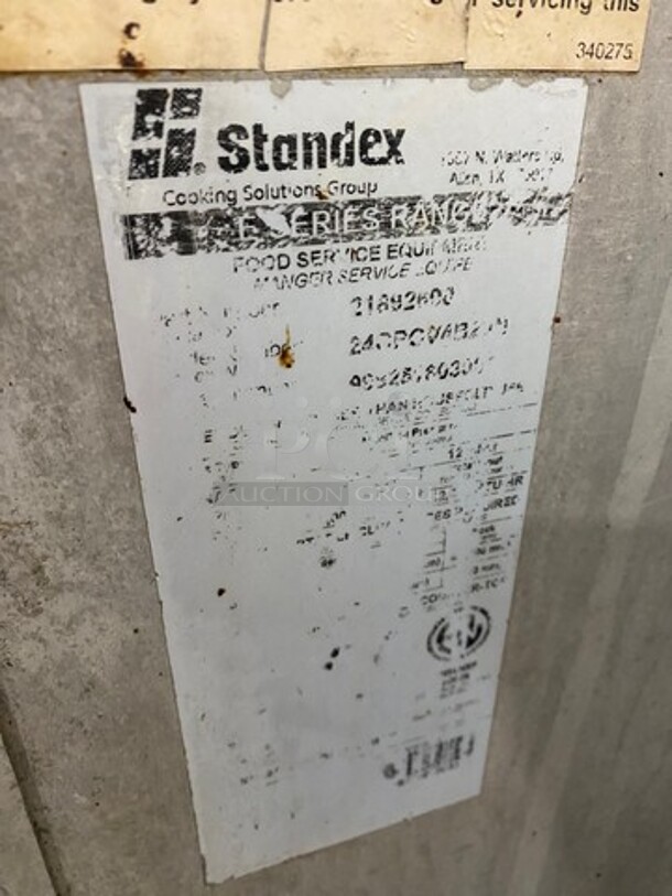 Commercial Natural Gas Powered 4 Burner Stove! With Raised Back Splash! With Oven Underneath! Stainless Steel Body! On Casters! - Image 5 of 11