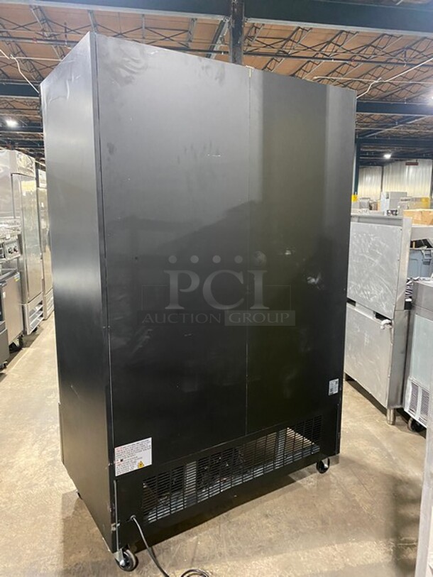 WOW! LIKE NEW! Late Model 2023! Avantco Commercial Double Glass Door Reach In Refrigerator/Merchandiser! With LED Lights! With Poly Coated Racks! With Label/Price Bracketts! On Casters! 115V! Model: 178GDC49HCB SN: 920712013 7166 2312! Working When Removed! - Image 3 of 11