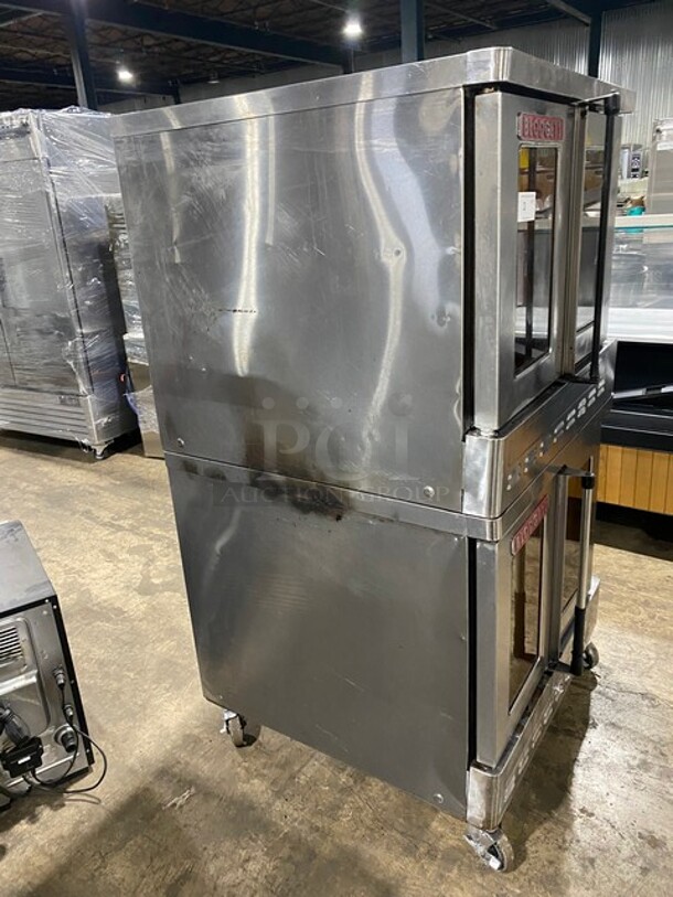 BEAUTIFUL! Blodgett Commercial Natural Gas Powered Double Stacked Convection Oven! With Metal Baking Racks! With View Through Doors! On Commercial Casters! All Stainless Steel! 2 X Your Bid! Makes One Unit! - Image 2 of 9