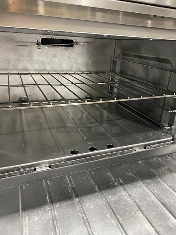Garland Stainless Steel Commercial Gas Powered 4 Burner Range w/ Right Side 36 Inch Flat Top Griddle! With Cheese Melter! 2 Full Size Ovens! On Casters! - Image 9 of 12