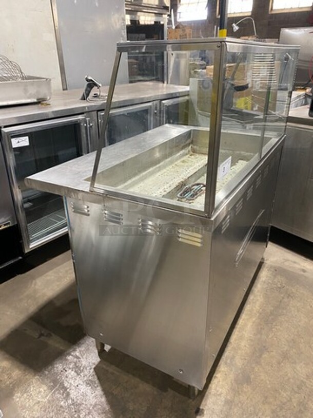 All Stainless Steel Commercial Electric Powered Steam Table! With Sneeze Guard! With Storage Space Underneath! All Stainless Steel! On Legs! Working When Removed! - Image 2 of 9