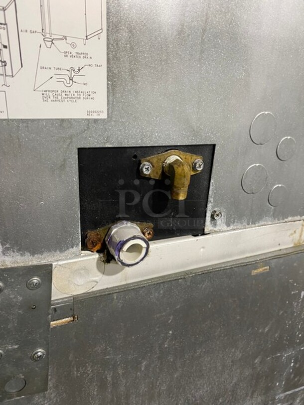 Manitowoc Commercial Ice Making Machine! With Commercial Ice Bin Underneath! All Stainless Steel! Model ID0502A161D Serial 1120025579! 115V 1Phase! On Legs! - Image 8 of 10