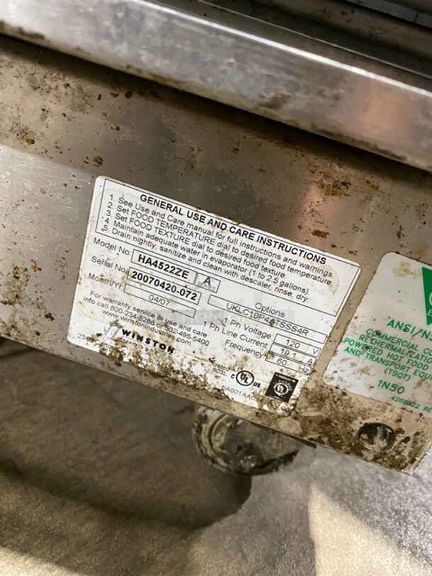 Winston CVap Stainless Steel Commercial 2 Half Size Door Reach In Warming Holding Rack on Commercial Casters! MODEL HA4522ZE SN:20070420072 120V 1PH - Image 9 of 11