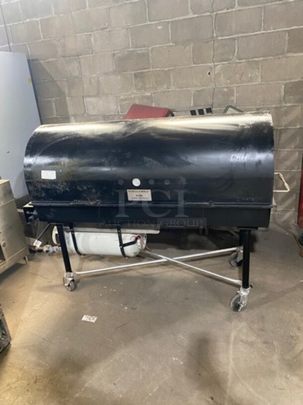 WOW! Belson Porta Grill LP Powered BBQ Grill! On Casters! WORKING WHEN REMOVED! Model: PG2460II SN: 4459 - Image 1 of 9