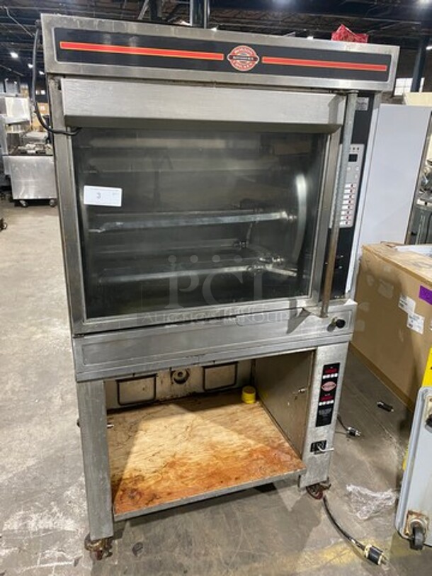 NICE! Cleveland Commercial Natural Gas Powered Rotisserie Convection Oven! All Stainless Steel! WORKING WHEN REMOVED! Model: BMR32 SN: WC3639396I40