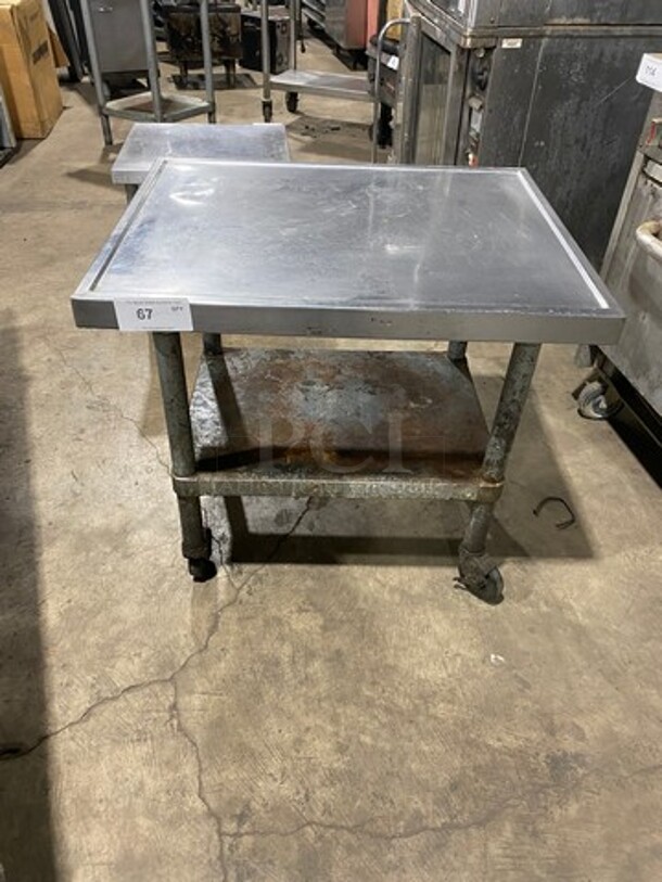 Solid Stainless Steel Work Top/ Prep Table! With Storage Space Underneath! On Casters!