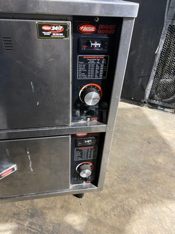 NICE! Hatco Commercial Countertop Electric Powered 2 Drawer Warmer! Solid Stainless Steel! WORKING WHEN REMOVED! Model: HDW2 SN: 9342891141 120V 60HZ 1 Phase - Image 7 of 10