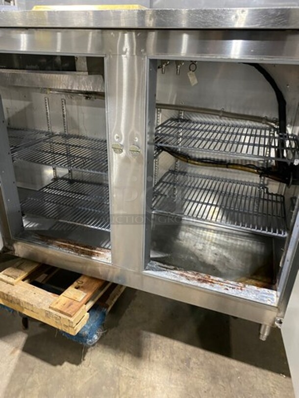 Perlick Commercial 4 Door Bar Back Cooler! With Poly Coated Racks! All Stainless Steel! On Legs! Model: C5065ESCUL SN: 406771 115V 60HZ 1 Phase - Image 8 of 11