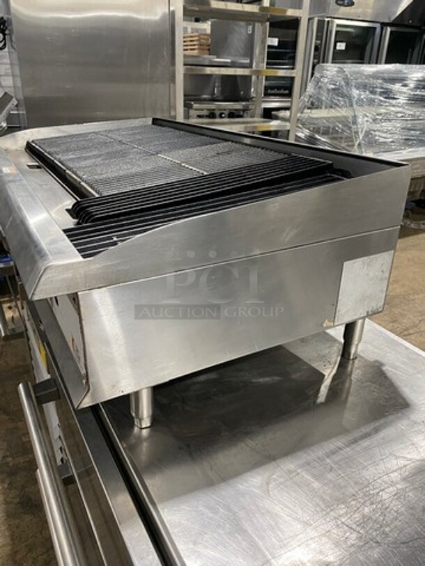 CPG Commercial Countertop Natural Gas Powered Char Broiler Grill! With Back And Side Splashes! All Stainless Steel! On Small Legs! - Image 3 of 11