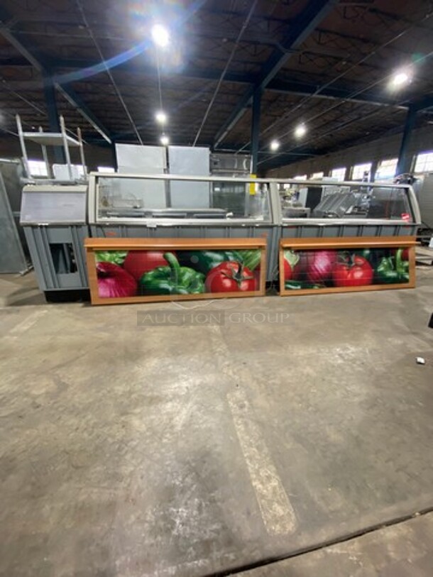 AMAZING! Duke Stainless Steel Commercial Subway Prep Line w/ Lowering Sneeze Guards! (1) Hot Well, (2) Refrigerated Prep Tables! - Image 1 of 12