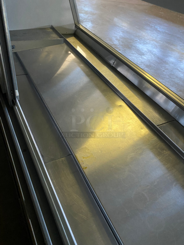 Leader Commercial Refrigerated Display Case! With Slanted Front Glass!  With Sliding Rear Access Glass Doors! Stainless Steel Body! - Image 4 of 7