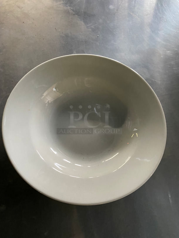 Vertex 9" White Ceramic Bowls! 4x Your Bid! Includes Black Poly Crates! - Image 4 of 7