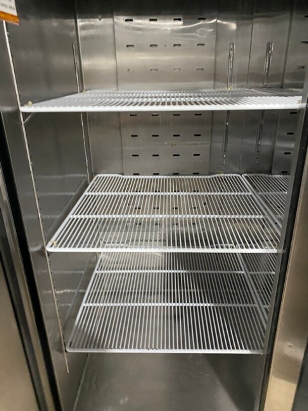 WOW! 2018 Bison Commercial Reach In Cooler! With Poly Coated Racks! All Stainless Steel! On Commercial Casters! MODEL BRR46 SN: BRR4600318102300K80011! 115V 1PH! - Image 6 of 9