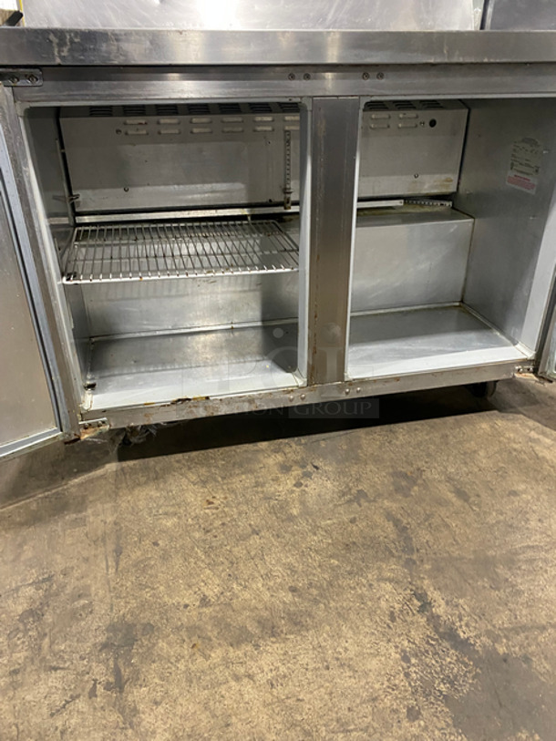 Continental Commercial 2 Door Worktop/Lowboy Refrigerator! With Back Splash! With Poly Coated Racks! All Stainless Steel! On Casters! Model: SW48BS SN: 135B5070 115V 60HZ 1 Phase - Image 6 of 9