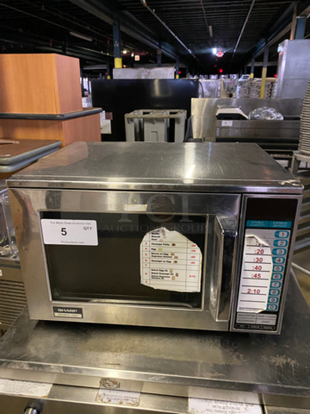 Sharp Commercial Countertop Microwave Oven! All Stainless Steel! Model: R23GT SN:02832 208/230V 60HZ 1 Phase - Image 1 of 8